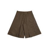 PLEATED  BERMUDA SHORTS -   DARK BEIGE