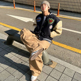 Oversized Wafer Varsity Jumper Jacket