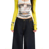 Paris Buckle High-Waist Barrel Denim Jeans