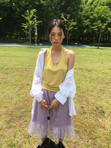 Veil silhouette sheer shirt (5color)