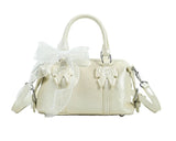 Satin Ribbon Charm Boston Bag