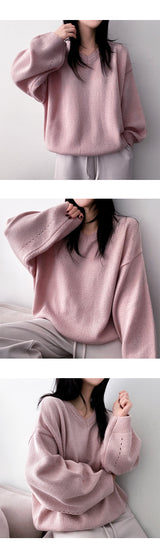 Ind boxy punching balloon V-knit