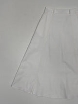 Stitched Cotton Flare Long Skirt