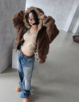 [UNISEX] ビンテージウォッシュドローワイドジーンズ