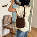 square suede bag _choco brown