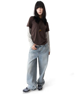 Tendi Fold-Over Wide Jeans