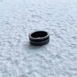 Oxidized Engraved Wide Ring