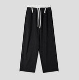 [Unisex] レイヤードベルトストライプバンディングパンツ(2color)