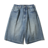 Slap Denim Artwork Bermuda Pants (Light Blue)