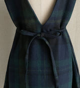 Mediz Wool Check A-line Vest Long One Piece