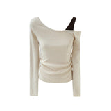 Mono Uneven Stripe Shoulder T-shirt 233503722