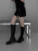 side eyelet skirt pants