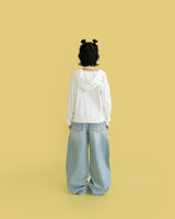 Flora hood zip up (white) 