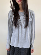 ヒットフォースリボンラウンド長袖Tシャツ