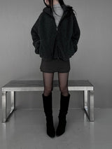 [unisex] sherpa hoodie fleece zip-up (2color)
