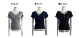Layer Hug Layered Henley Button Long Sleeve Tee 