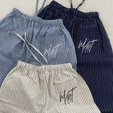 Best Fit 🔥 [#made/Summer🌴/Same-day shipping🚚] Arcade waistband loose fit ワイドストライプ ロングパンツ コットンパンツ 3 colors Airport look/Travel look