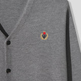 Clash waffle embroidery v-neck cardigan