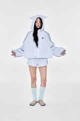 ウィングチェックウィンドブレーカー Skyblue