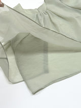 Organza Plain Layered Short Sleeve Blouse
