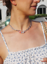 【MADE】Custom Letter Paper Clip Freshwater Pearl Necklace( 3 words)