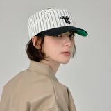 Leaf VZ Monogram Stripe Pillbox Cap / Black