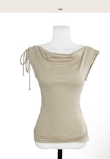 nouveau drape asymmetrical sleeveless top