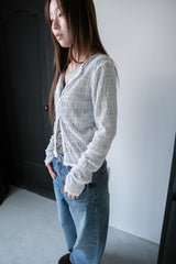wrinkle mesh loop cardigan(3colors)