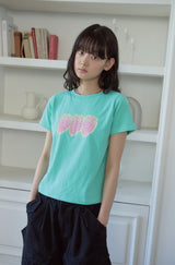 26SS★ ポップストロベリークロップ半袖Tシャツ