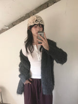 hairy overfit cardigan