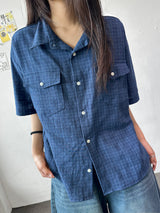 Brownie Plaid Semi-Cropped Shirt 3color
