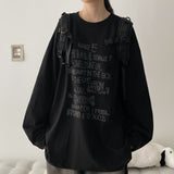 リト レタリング ロングスリーブ Tシャツ (4 colors) H&L