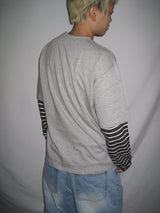 ストライプレイヤードロングスリーブTシャツ (3c)