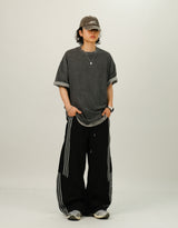 RU Track Nylon Curved Banding Pants