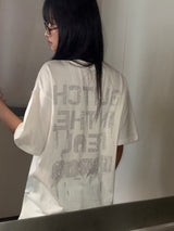 Back Piece Hotfix Stud Vivid Oversized T-Shirt 3color