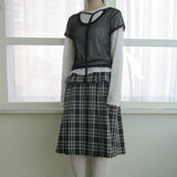 Double Layered Check Skirt