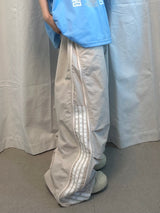 half track side zipper pants