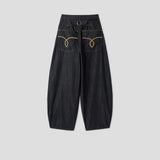 Low waist tab denim pants -1C