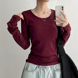 スペシャル プランド セール✨ 12カラー ベーシック ロングスリーブTシャツ、ラウンドネック ロングスリーブTシャツ (12 colors)