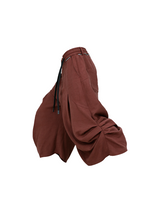 RELABEL (Dream Bud) Tencel Acetate Balloon-Pleated Deconstructed Cropped Casual Trousers