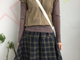 flared check skirt