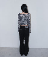 rough gothic cross patch cd - leopard