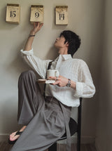 Crudy wrinkle check shirt