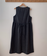 Brownie checkered bustier long skirt sleeveless autumn winter guest look date look 
