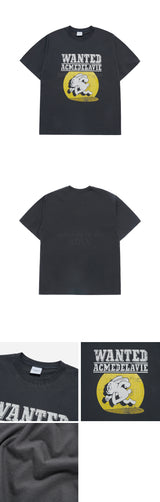 24FW ウォンテッドラビットアートウォークショートスリーブTシャツチャコール