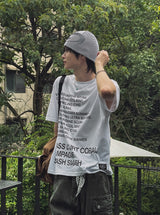コリルレタリングプリンティング半袖Tシャツ
