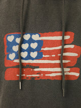 AN Vintage Heart Printing Overfit Hoody