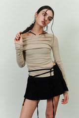 JENNIE OFF-SHOULDER TOP beige