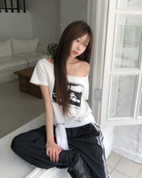 Turner Cutout One-Shoulder Crop Short Sleeve