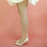 ribbon flow mesh tights (white)
